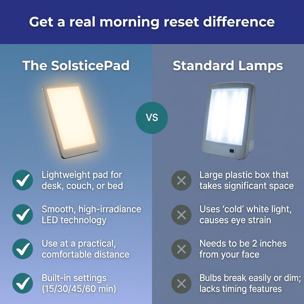 Comparing Pad with other therapy lamps